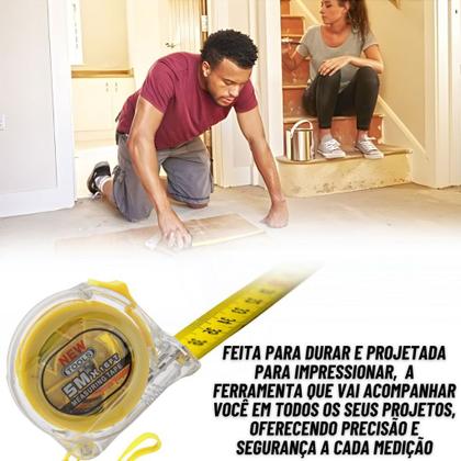 Imagem de Kit 5 Trenas De Aço 5 Metros Emborrachada Com Trava De Bolso