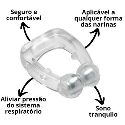 Imagem de Kit 5 Und Aparelho Clipe Nasal Anti Ronco Magnético Apnéia Noites de Tranquilas de Sono 