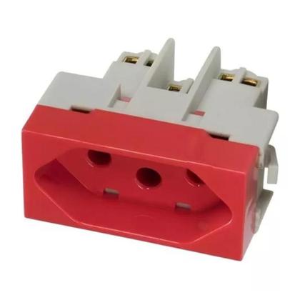 Imagem de Kit 5 Uni - MG Módulo Tomada 2P+T 10A Vermelha Sleek