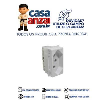 Imagem de Kit 5 Unid. Tramontina Tomada 10A Liz/Lux2 Módulo 57115/030