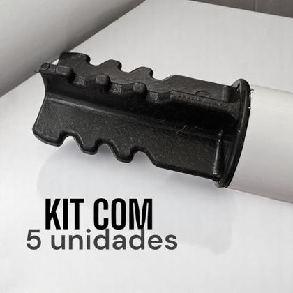 Imagem de Kit 5 Unidades Emenda Encaixe Junção Varão Cortina Comum 28mm Simples Tubo Ilhós Argola