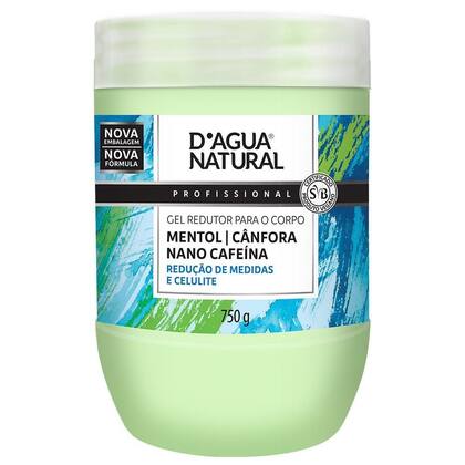 Imagem de Kit 5 Unidades Gel Redutor para o Corpo Dagua Natural Mentol Cânfora Nano Cafeína 750g
