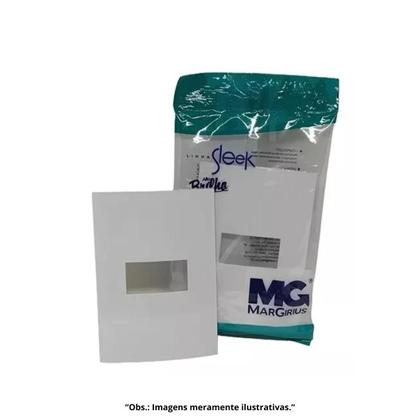 Imagem de Kit 5 unidades - mg placa 4x2 1 posto horizontal br sleek (16038)