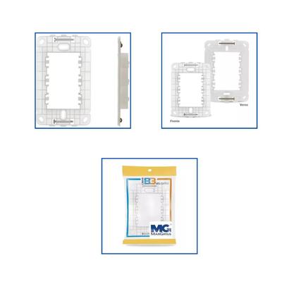 Imagem de Kit 5 Unidades - Suporte Para Placa 4x2 Branca Casa Linha B3 Margirius