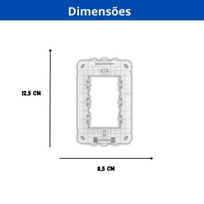 Imagem de Kit 5 Unidades - Suporte Para Placa 4x2 Branca Casa Linha B3 Margirius