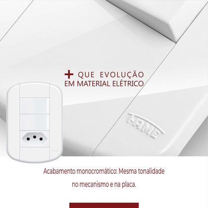 Imagem de Kit 5 unidades Tomadas 10A/20A Interruptores Simples linha evidence  Fame