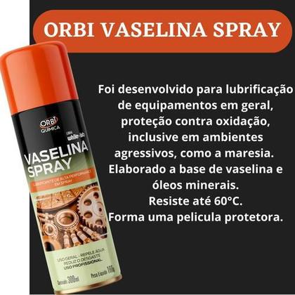 Imagem de Kit 5 Vaselina Liquida Spray Lubrificante Uso Geral Orbi 300ml