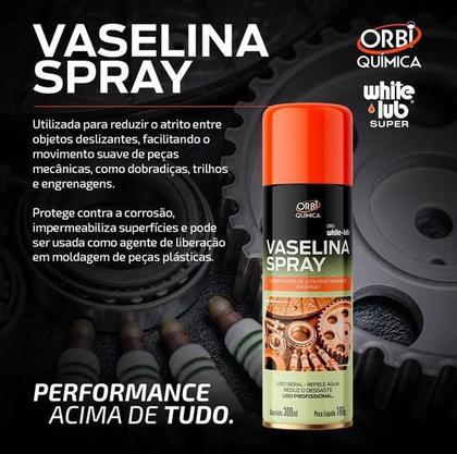 Imagem de Kit 5 Vaselina Liquida Spray Lubrificante Uso Geral Orbi 300ml