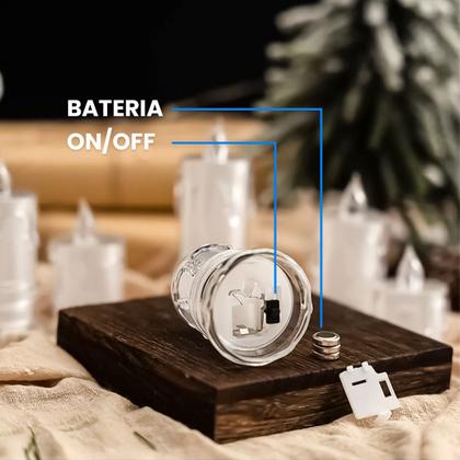 Imagem de Kit 5 Vela Led Transparente Luz Eletrônica Decorativa Amarela