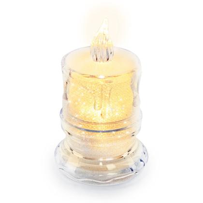 Imagem de Kit 5 Vela Led Transparente Luz Eletrônica Decorativa Amarela