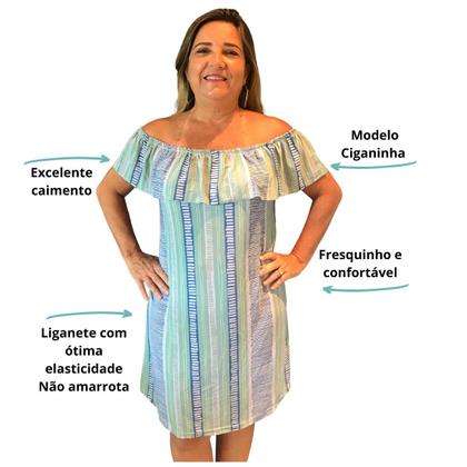 Imagem de Kit 5 Vestidos Feminino Estampado Ciganinha Manga Curta
