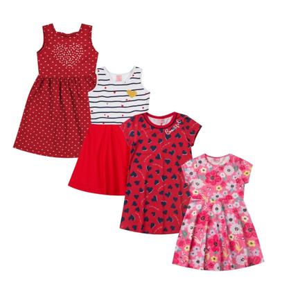 Imagem de Kit 5 Vestidos Infantil Estampado Roupa de Menina Atacado