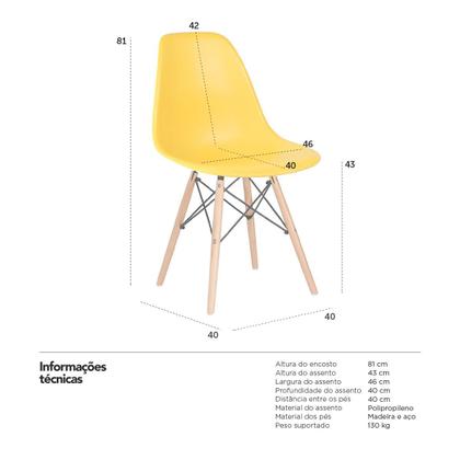 Imagem de KIT - 5 x cadeiras Charles Eames Eiffel DSW - Base de madeira clara