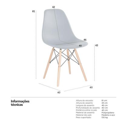 Imagem de KIT - 5 x cadeiras Charles Eames Eiffel DSW - Base de madeira clara