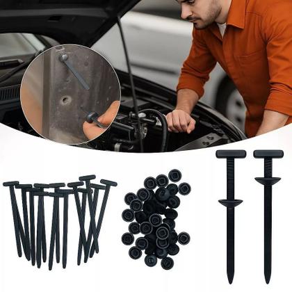 Imagem de Kit 50 Abraçadeira Universal Automotivo Presilhas Fita Cinta Enforca Fivela Nylon Plástica Choque Fi