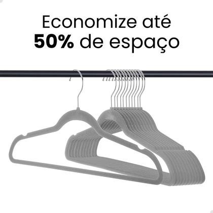 Imagem de Kit 50 Cabide De Veludo Adulto Ultra Fino Antideslizante