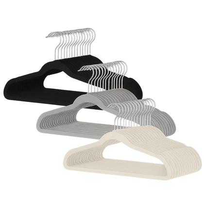 Imagem de Kit 50 Cabides Veludo para Roupas Antideslizante Giratório