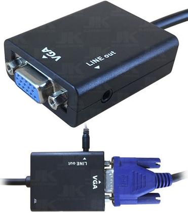 Imagem de Kit 50 Cabo Adaptador Conversor Hdmi Para Vga Saída P2 Áudio