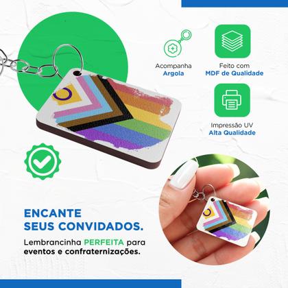 Imagem de Kit 50 Chaveiros LGBT Lembrancinhas MDF