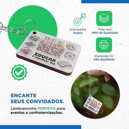 Imagem de Kit 50 Chaveiros MDF Dia dos Professores Lembrancinha