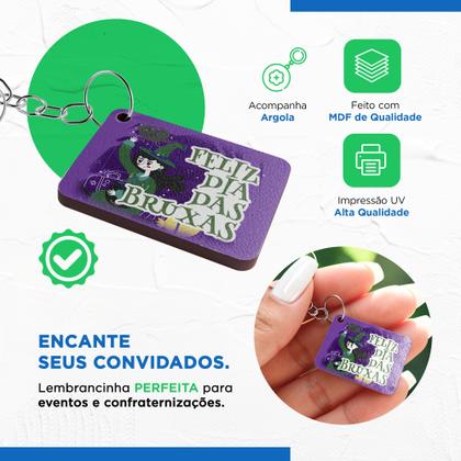 Imagem de Kit 50 Chaveiros MDF Halloween Lembrancinha Dia das Bruxas