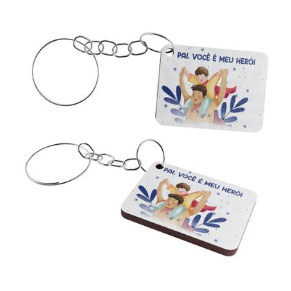 Imagem de Kit 50 Chaveiros para Lembrancinha do Dia dos Pais  MDF Branco