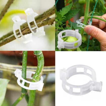 Imagem de Kit 50 Clips Suporte Plantas Horta Jardim Presilhas Galhos Sustentação Tomate Trepadeiras Vegetais