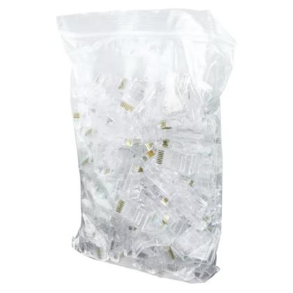 Imagem de Kit 50 Conector Blindado Rj45 Cristal 8P8C Cat6