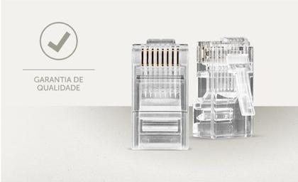 Imagem de Kit 50 Conectores RJ45 Rede CAT5E UTP Conex 1000 Intelbras Original Instalação Rápida