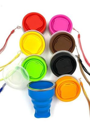 Imagem de Kit 50 Copo Dobrável Retrátil De Silicone 200ml