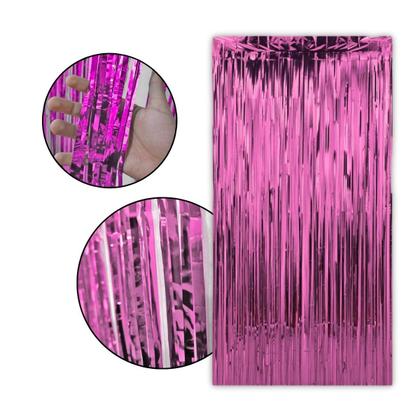 Imagem de Kit 50 Cortina Fitas Metalizadas Pink Decoração