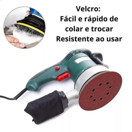 Imagem de KIT 50 Disco de Lixa Pluma 125mm 8 Furos Lixadeira Roto Orbital Grão 60