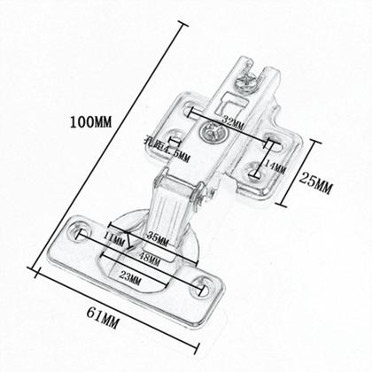 Imagem de Kit 50 Dobradiças Reta Com Amortecedor Para Armários 35mm