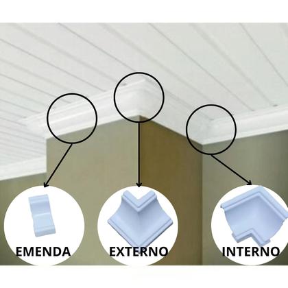 Imagem de Kit 50 Emenda Cerejeira Para Moldura Forro Rodaforro Meia cana Pvc
