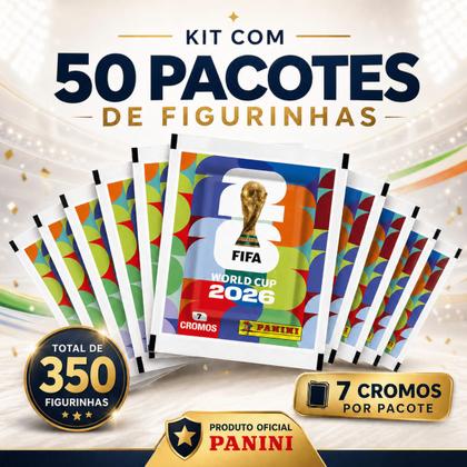 Imagem de Kit 50 Envelopes de Figurinhas Copa do Mundo FIFA 2026 com 7 Cromos - Panini