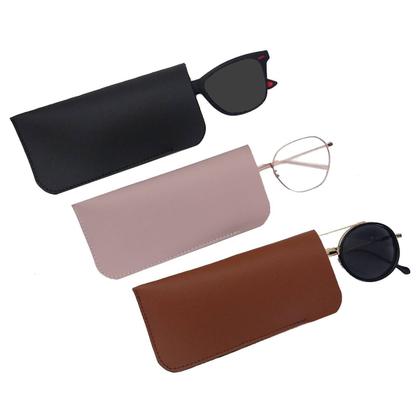 Imagem de Kit 50 Estojo para Oculos Porta Oculos de Sol Case Capinha Portatil Fino Preto Atacado