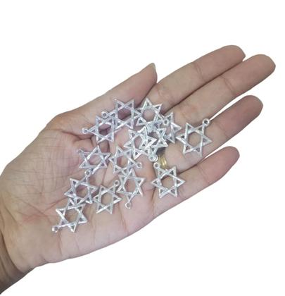 Imagem de Kit 50 Estrela De Davi 6 Pontas Alumínio Vazada Simples