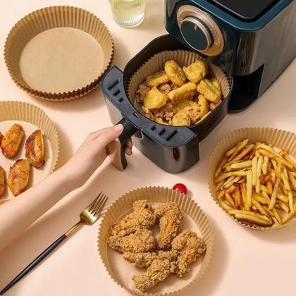 Imagem de Kit 50 Formas Para Air Fryer Em Papel Descartável 20cm