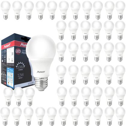 Kit 50 Lâmpadas Pera de Led 12w Luz Branco Frio 6500k E27 Bivolt Avant Imagem de Kit 50 Lâmpadas Pera de Led 12w Luz Branco Frio 6500k E27 Bivolt Avant