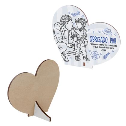 Imagem de Kit 50 Lembrancinhas Coração MDF Dia dos Pais