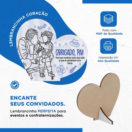 Imagem de Kit 50 Lembrancinhas Coração MDF Dia dos Pais