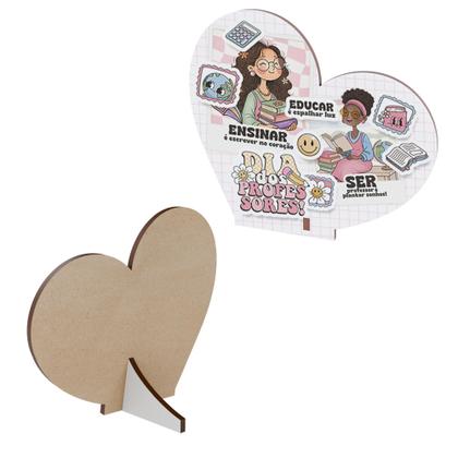 Imagem de Kit 50 Lembrancinhas Coração MDF Dia dos Professores