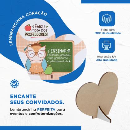 Imagem de Kit 50 Lembrancinhas Coração MDF Dia dos Professores
