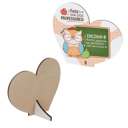 Imagem de Kit 50 Lembrancinhas Coração MDF Dia dos Professores