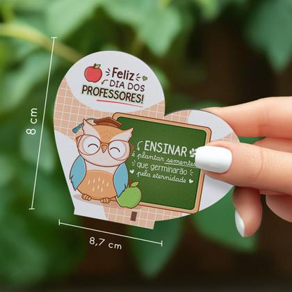 Imagem de Kit 50 Lembrancinhas Coração MDF Dia dos Professores