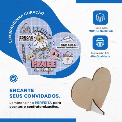 Imagem de Kit 50 Lembrancinhas Coração MDF Dia dos Professores