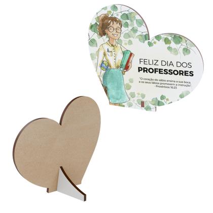 Imagem de Kit 50 Lembrancinhas Coração MDF Dia dos Professores