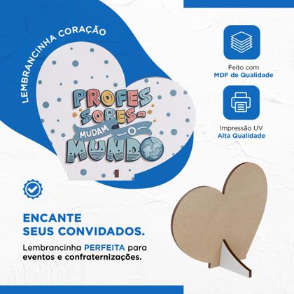 Imagem de Kit 50 Lembrancinhas Coração MDF Dia dos Professores