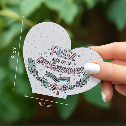 Imagem de Kit 50 Lembrancinhas Coração MDF Dia dos Professores