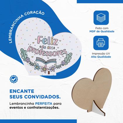 Imagem de Kit 50 Lembrancinhas Coração MDF Dia dos Professores